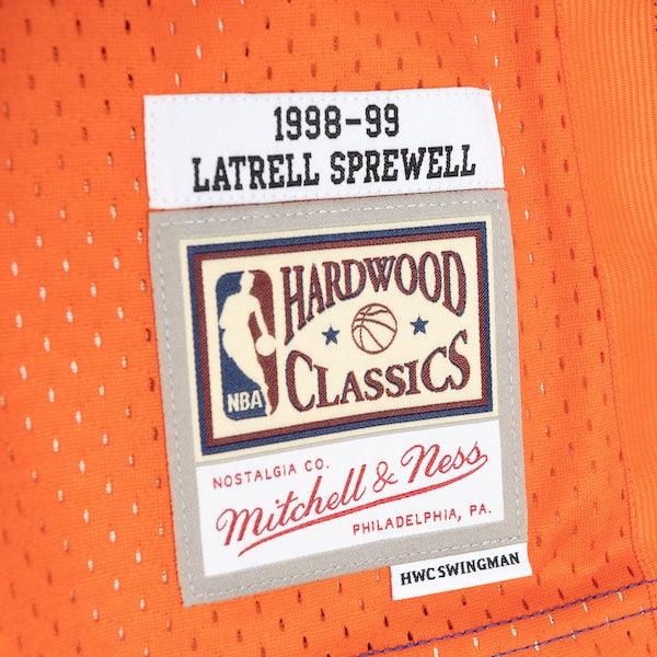 Latrell Sprewell New York Knicks Hardwood Classics 1998/99 Split Swingman Jersey - Blue/Orange