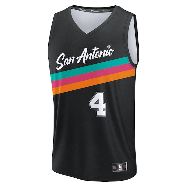 De'Aaron Fox San Antonio Spurs  Youth 2025/26 City Edition Fast Break Jersey - Black