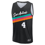 De'Aaron Fox San Antonio Spurs  Youth 2025/26 City Edition Fast Break Jersey - Black