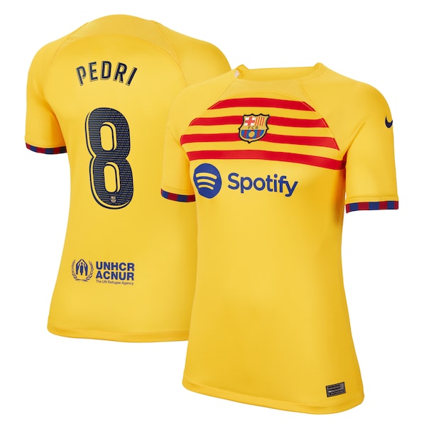 Pedri Barcelona Nike Women's 2022/23 Fourth Breathe Stadium Replica Player Jersey - Yellow