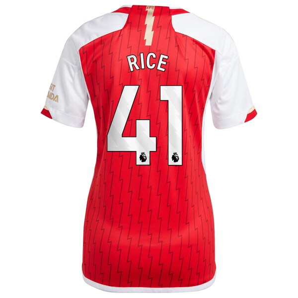 Declan Rice Arsenal adidas Women's 2023/24 Home Replica Player Jersey - Red/Green/Yellow