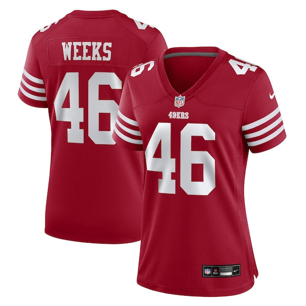 Jon Weeks San Francisco 49ers Nike Women's Team Game Jersey -  Scarlet