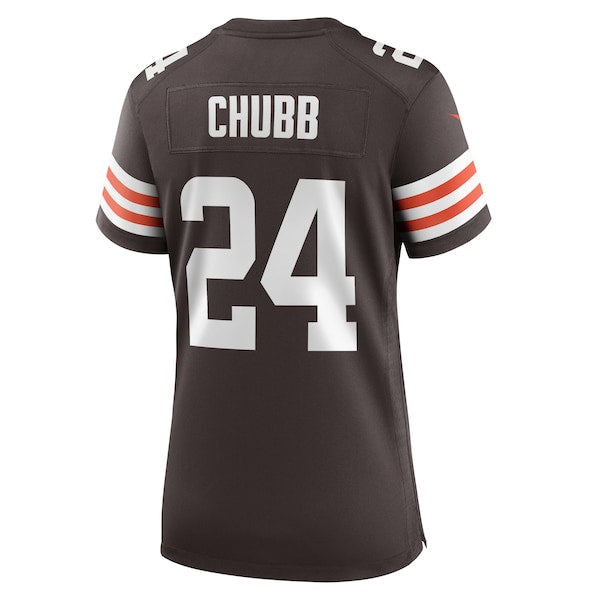 Nick Chubb Cleveland Browns Nike Women's Team Game Jersey -  Brown/White