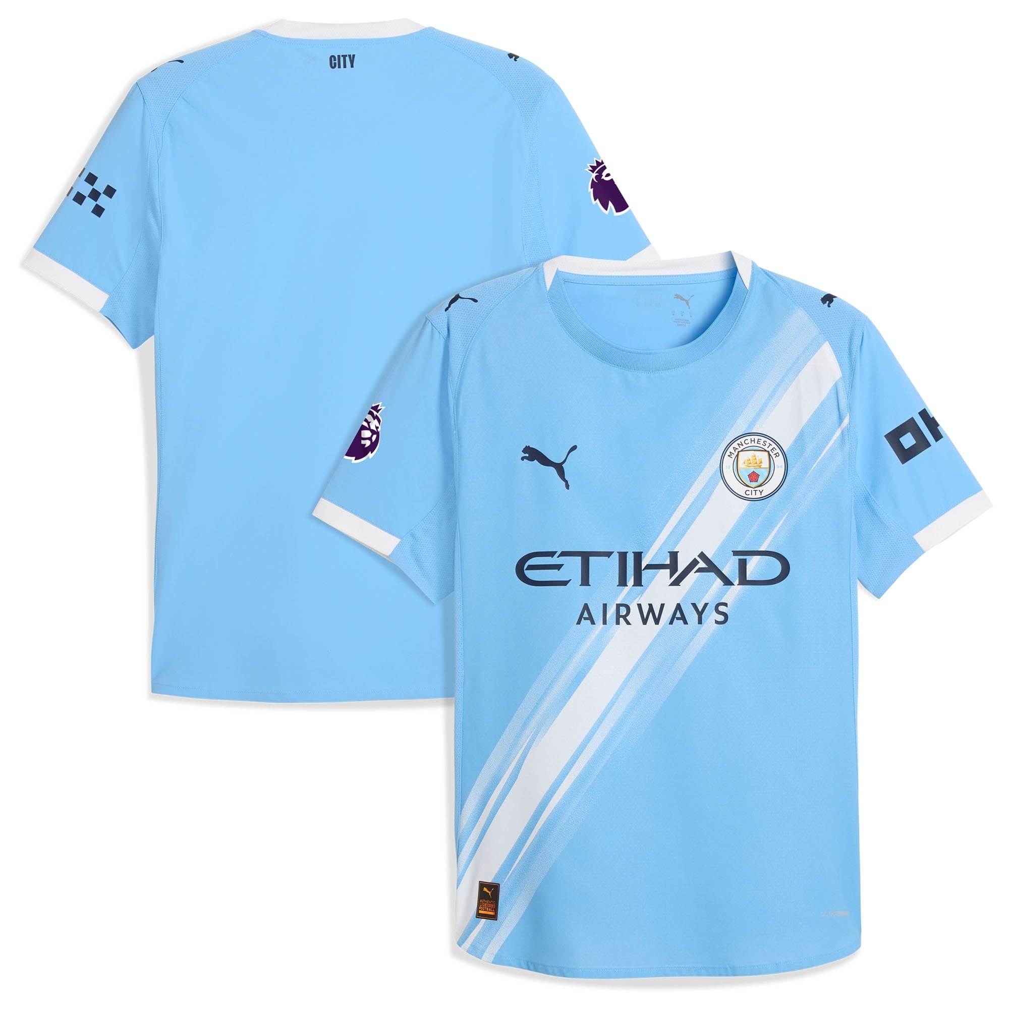 Manchester City Puma 2025/26 Away Authentic Jersey - Black/Light Blue