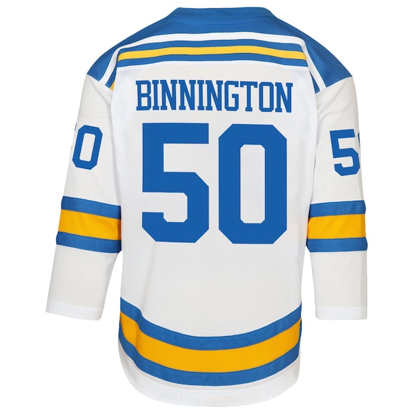 Jordan Binnington St. Louis Blues Youth Away Replica Player Jersey - White/Blue