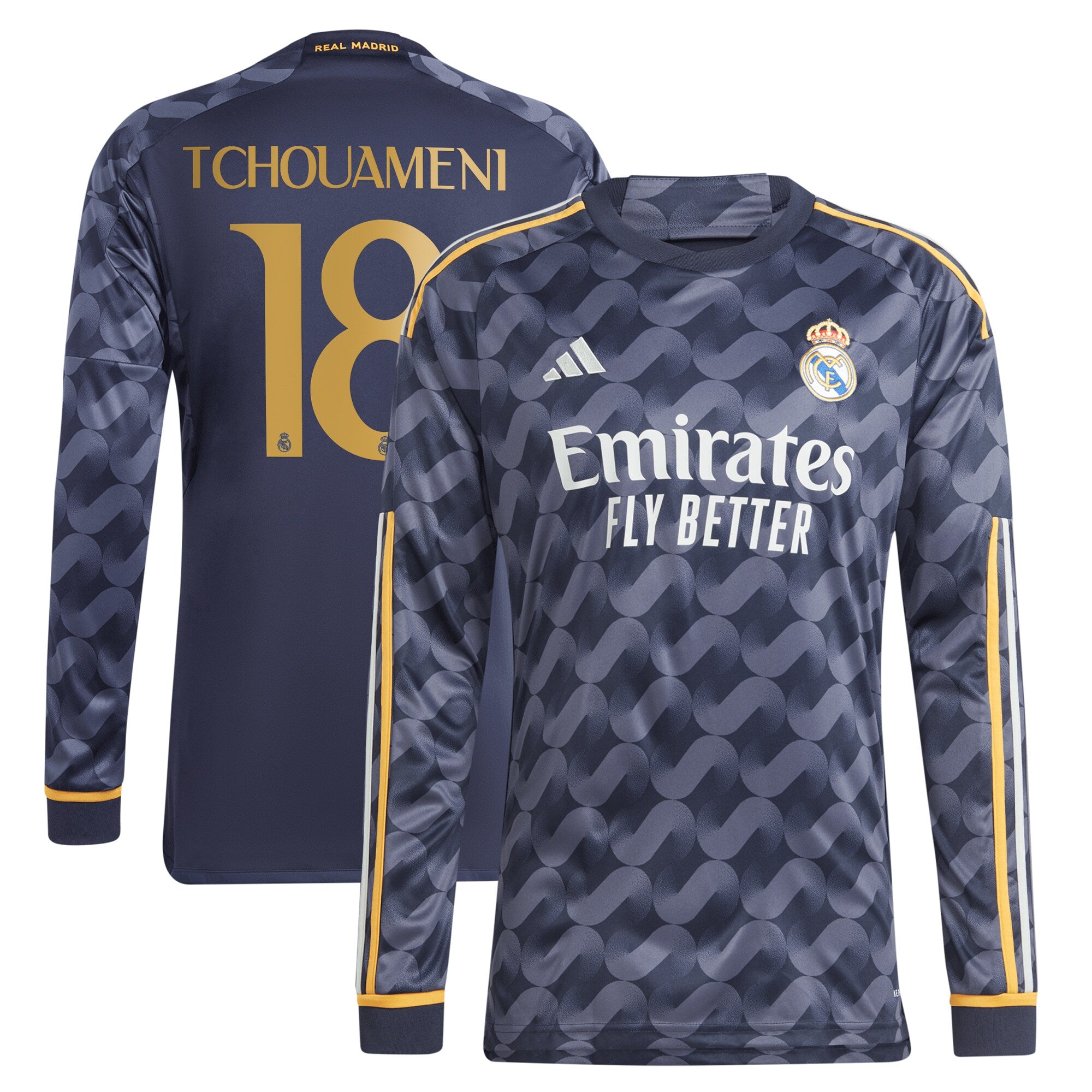 Aurélien Tchouaméni Los Merengues adidas 2023/24 Home Replica Long Sleeve Player Jersey - White/Navy