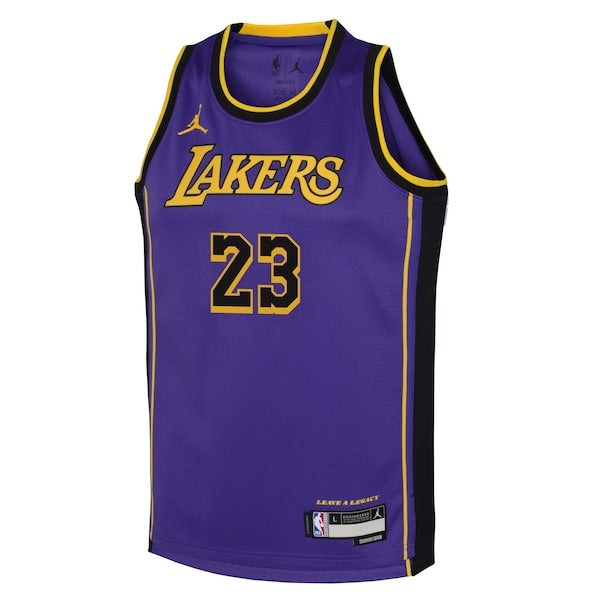LeBron James Los Angeles Lakers Jordan Brand Youth Performance Swingman Jersey - Statement - Purple