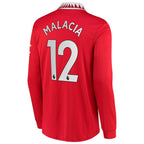 Tyrell Malacia Manchester United adidas 2022/23 Home Replica Long Sleeve Jersey - Red
