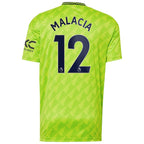 Tyrell Malacia Manchester United adidas 2022/23 Third Replica Player Jersey - Neon Green