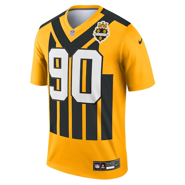 T.J. Watt Pittsburgh Steelers Nike Alternate 1933 Throwback Legend Player Performance Top - Gold/Black