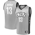 James Harden Brooklyn Nets  Fast Break Replica Jersey Charcoal - Statement Edition/White