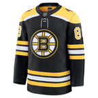 David Pastrnak Boston Bruins  Home Premium Jersey - Black/White
