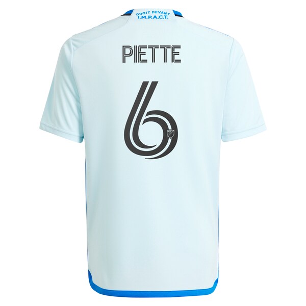 Samuel Piette CF Montreal adidas Youth 2024 La Main Replica Player Jersey – Light Blue