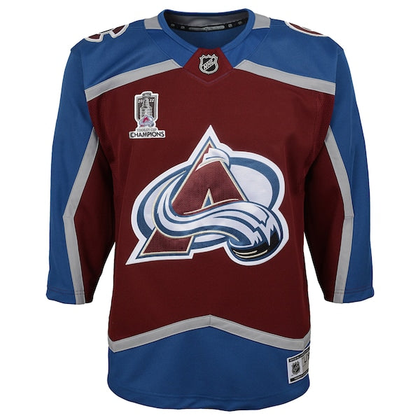 Colorado Avalanche Youth Home 2022 Stanley Cup Champions Premier Jersey - Burgundy