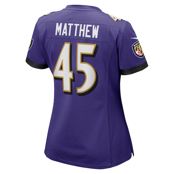 Christian Matthew Baltimore Ravens Nike Women's  Game Jersey -  Purple