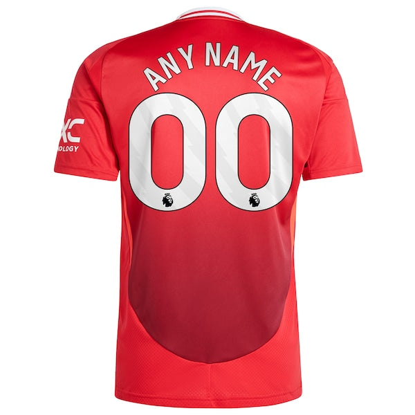 Manchester United adidas 2024/25 Home Replica Custom Jersey - Red