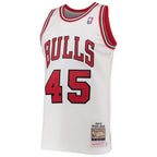 Men's Chicago Bulls Michael Jordan White 1994-95 Hardwood Classics Authentic Player Jersey