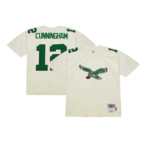 Randall Cunningham Philadelphia Eagles Chainstitch Legacy Jersey - Cream