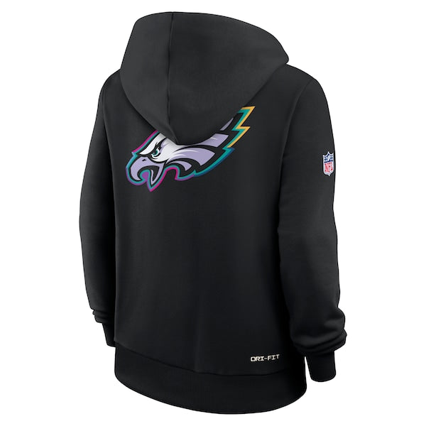 Philadelphia Eagles Nike Women's 2025 NFL Crucial Catch Sideline Standard Issue Dri-FIT Hoodie - Black