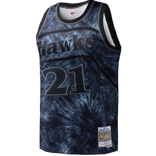 Dominique Wilkins Atlanta Hawks Hardwood Classics 1986/87 Tie-Dye Swingman Jersey - Black
