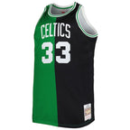 Larry Bird Boston Celtics Big & Tall Hardwood Classics 1985/86 Split Swingman Jersey - Kelly Green/Black