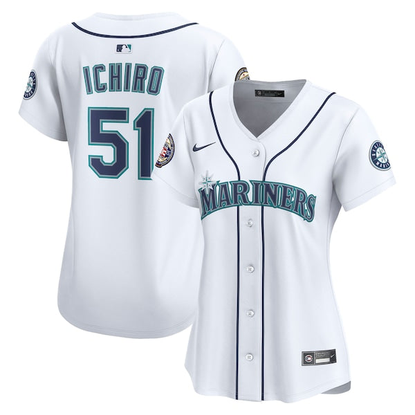 Ichiro Suzuki Seattle Mariners Nike Women's Home Retired Hall of Fame Patch Limited Jersey - White