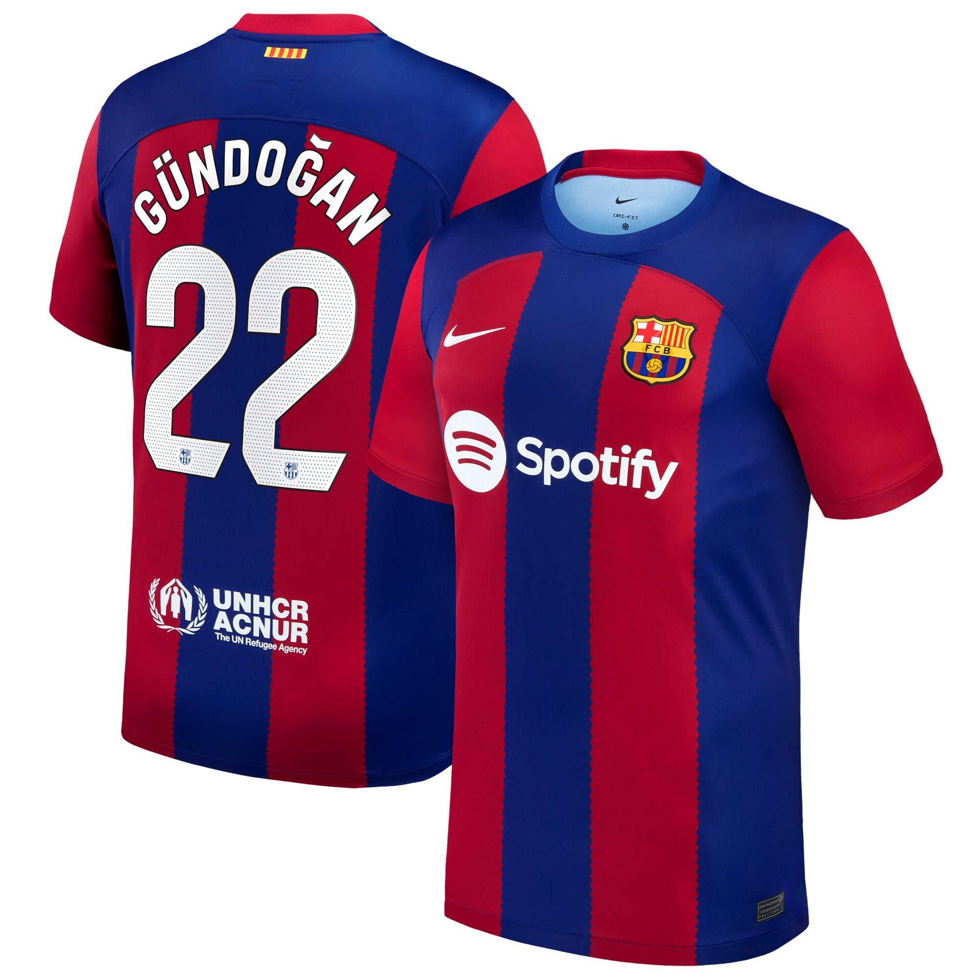 Ilkay Gündogan Barcelona Nike 2023/24 Away Stadium Replica Player Jersey - White/Aqua/Royal