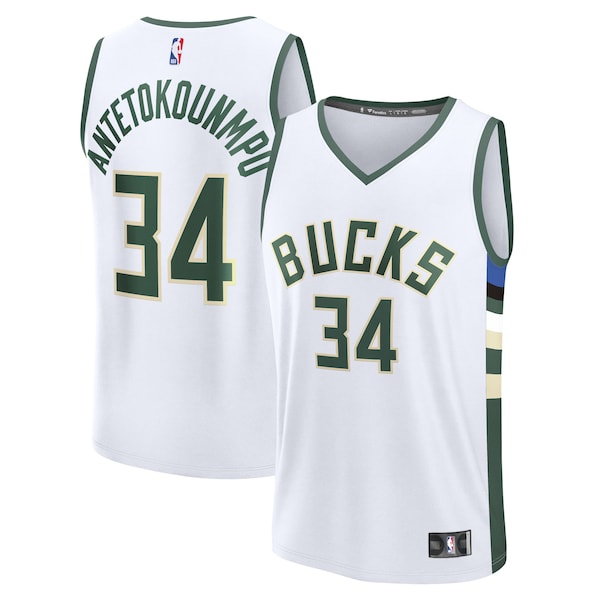 Giannis Antetokounmpo Milwaukee Bucks  Youth Fast Break Replica Player Jersey - Association Edition - White