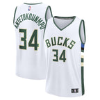 Giannis Antetokounmpo Milwaukee Bucks  Youth Fast Break Replica Player Jersey - Association Edition - White