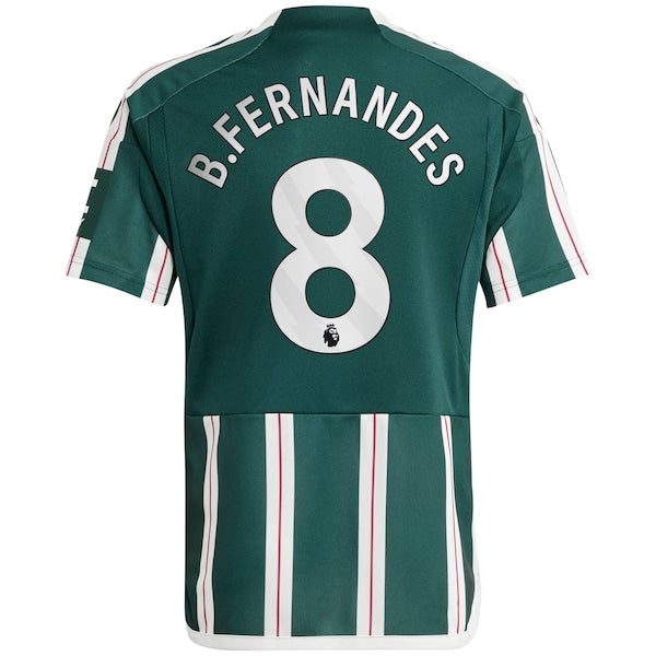 Bruno Fernandes Manchester United adidas Youth 2023/24 Away Replica Player Jersey - Green/White