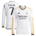 Vini Jr. Los Merengues adidas 2023/24 Home Long Sleeve Replica Player Jersey - White