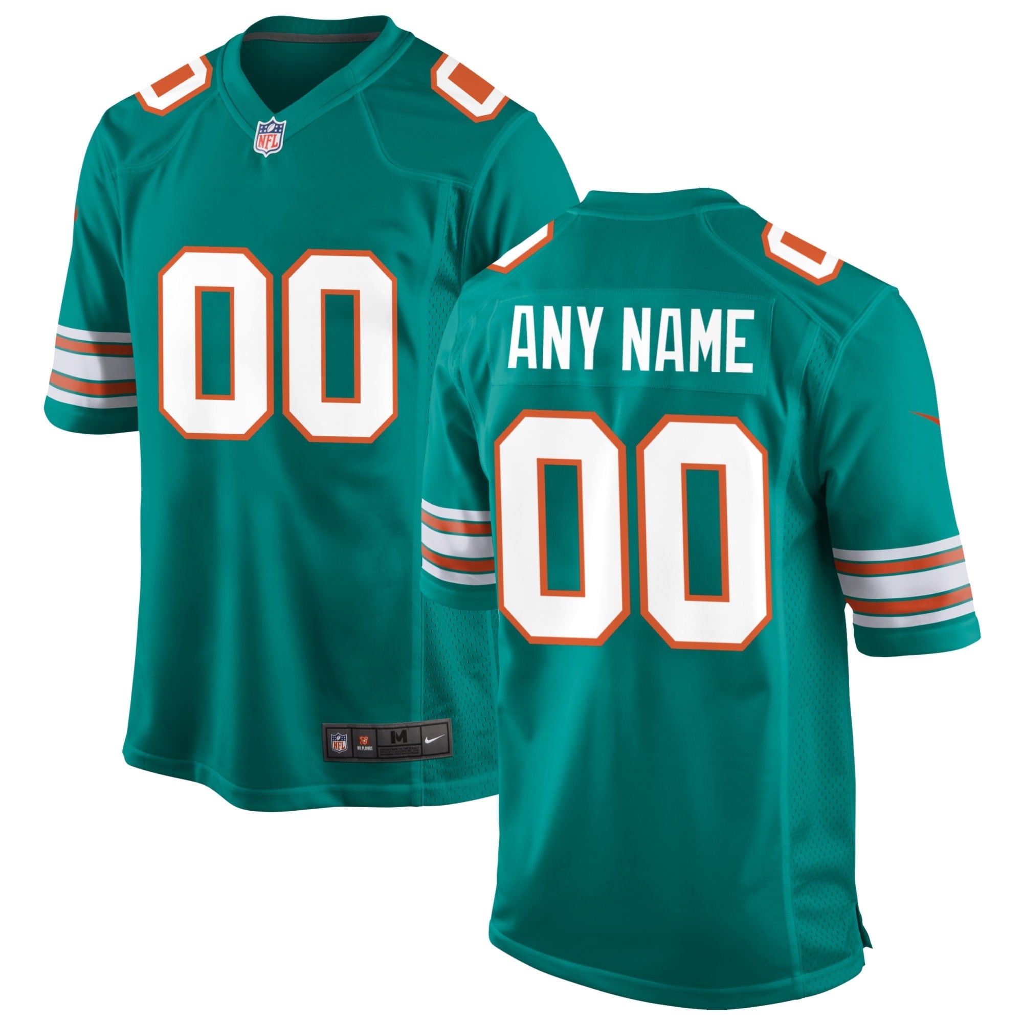 Miami Dolphins Nike Alternate Custom Game Jersey - White/Aqua