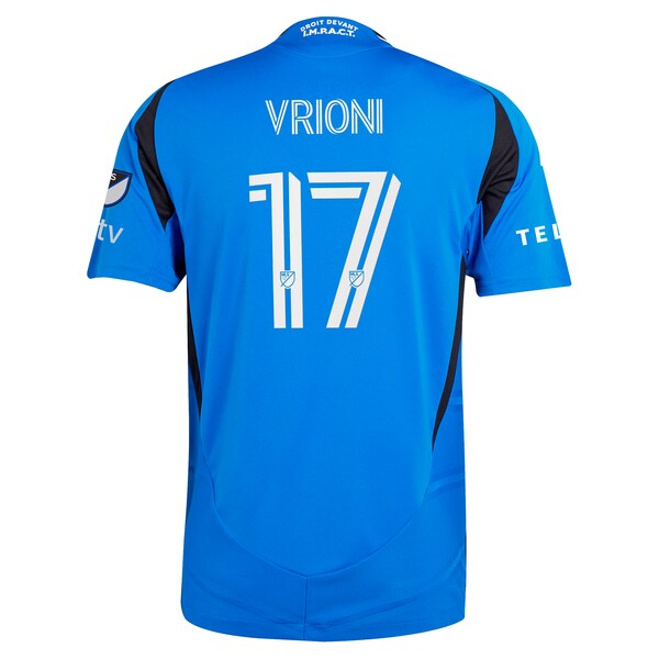 Giacomo Vrioni CF Montreal adidas 2025 Montréal Original Authentic Player Jersey - Blue