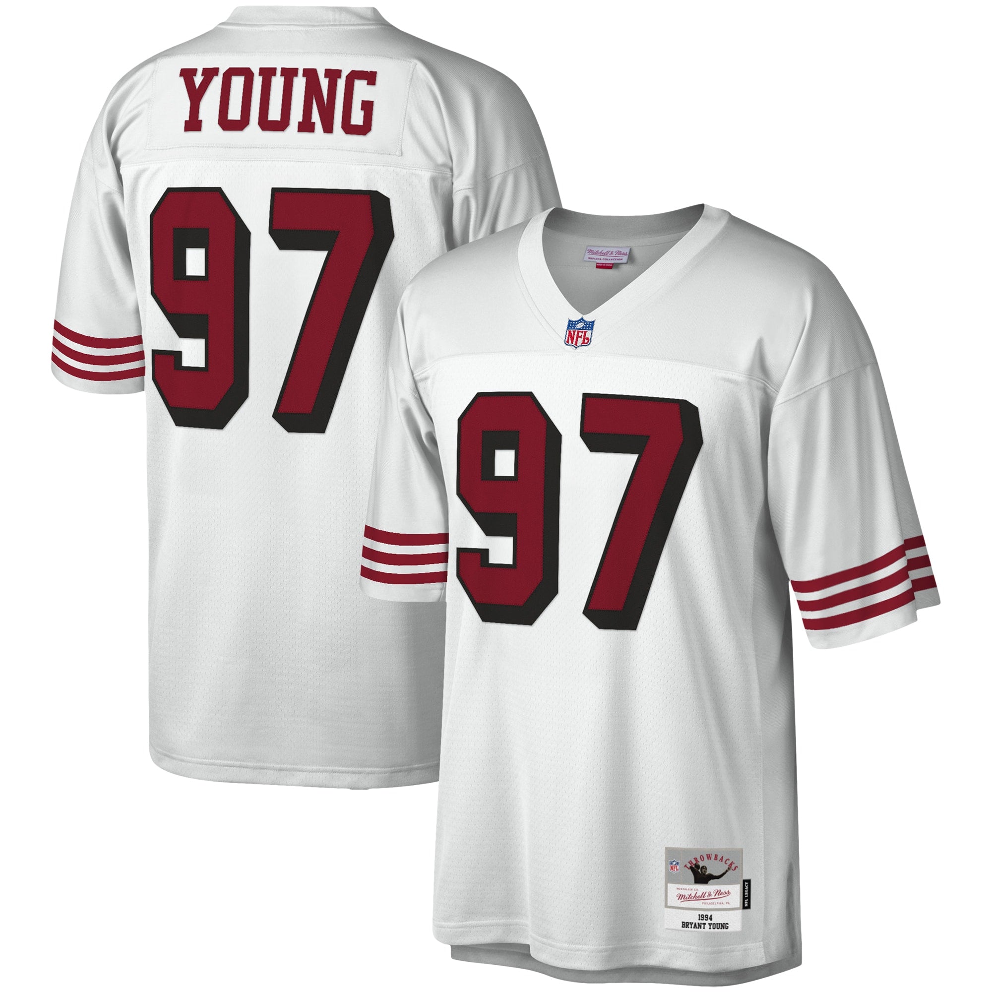 Bryant Young San Francisco 49ers Legacy Replica Jersey - Scarlet/White
