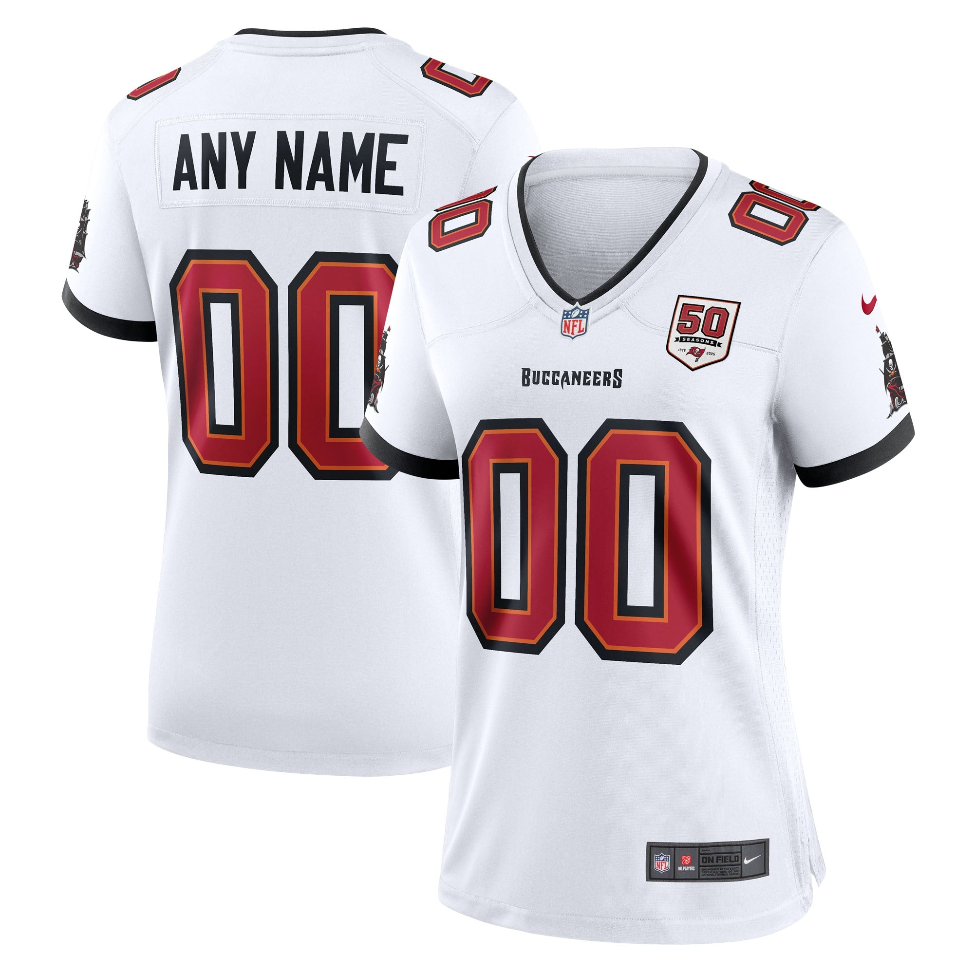Tampa Bay Buccaneers Nike Women's 50th Season Custom Game Jersey - Red/White