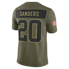 Barry Sanders Detroit Lions Nike 2025 Salute to Service Retired Limited Jersey - Olive