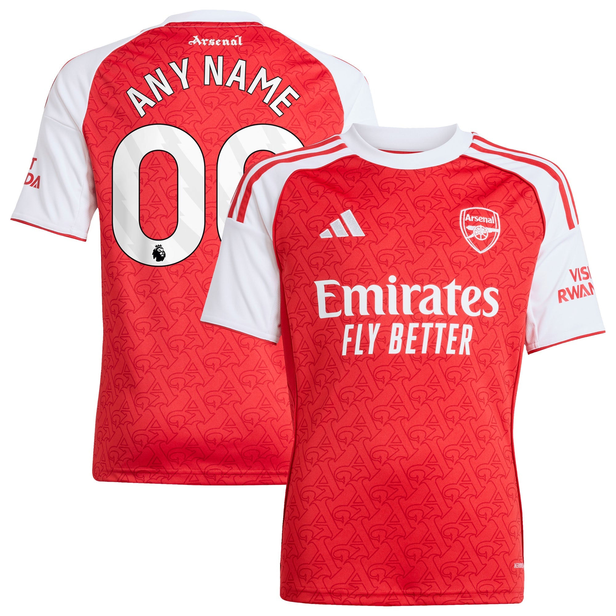 Arsenal adidas Youth 2025/26 Away Replica Custom Jersey - Blue/Red