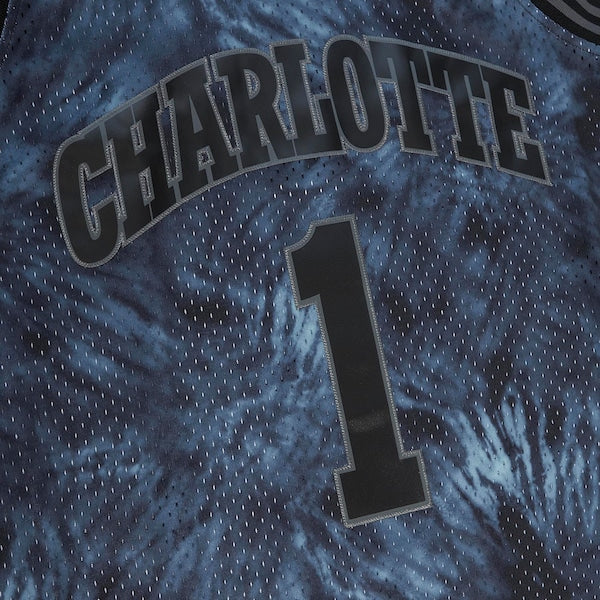 Muggsy Bogues Charlotte Hornets Hardwood Classics 1992/93 Tie-Dye Swingman Jersey - Black