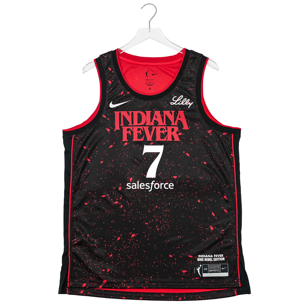 Adult Indiana Fever #7 Aliyah Boston Stranger Things Rebel Swingman Jersey - Rebel Edition - Black