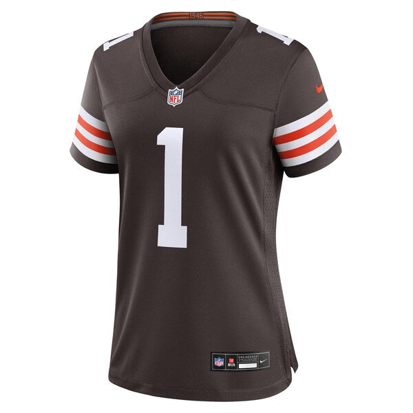 Number 1 Bride Cleveland Browns Nike Women's Game Jersey - Brown