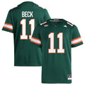 Men's adidas Carson Beck Miami Hurricanes Alternate NIL Football Player Jersey - Green/White