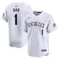 Colorado Rockies Nike #1 Dad Home Limited Jersey - White