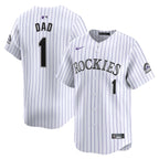 Colorado Rockies Nike #1 Dad Home Limited Jersey - White