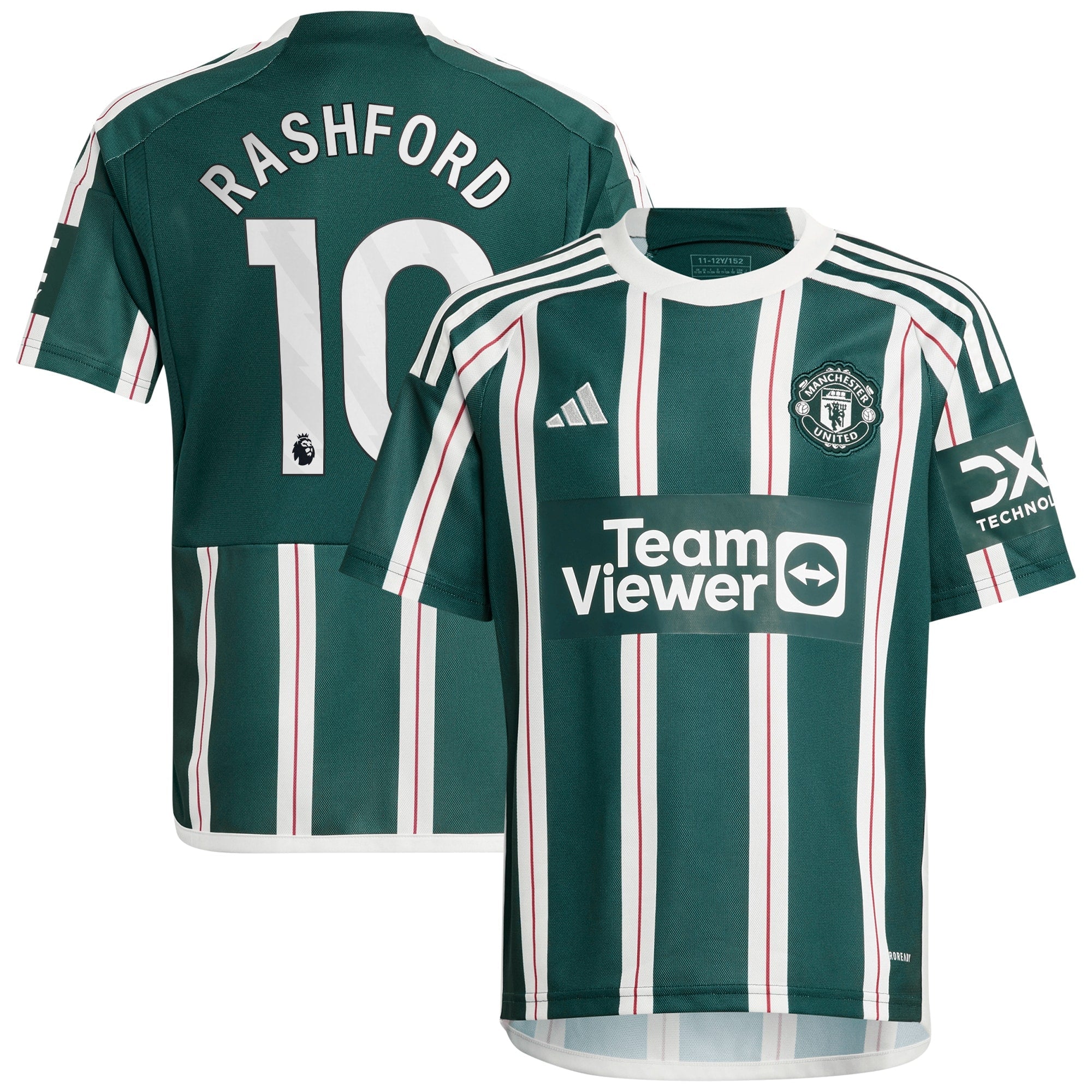 Marcus Rashford Manchester United adidas Youth 2023/24 Third Replica Player Jersey - White/Green