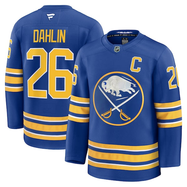 Rasmus Dahlin Buffalo Sabres  Premium Jersey with Captain's Patch - Royal