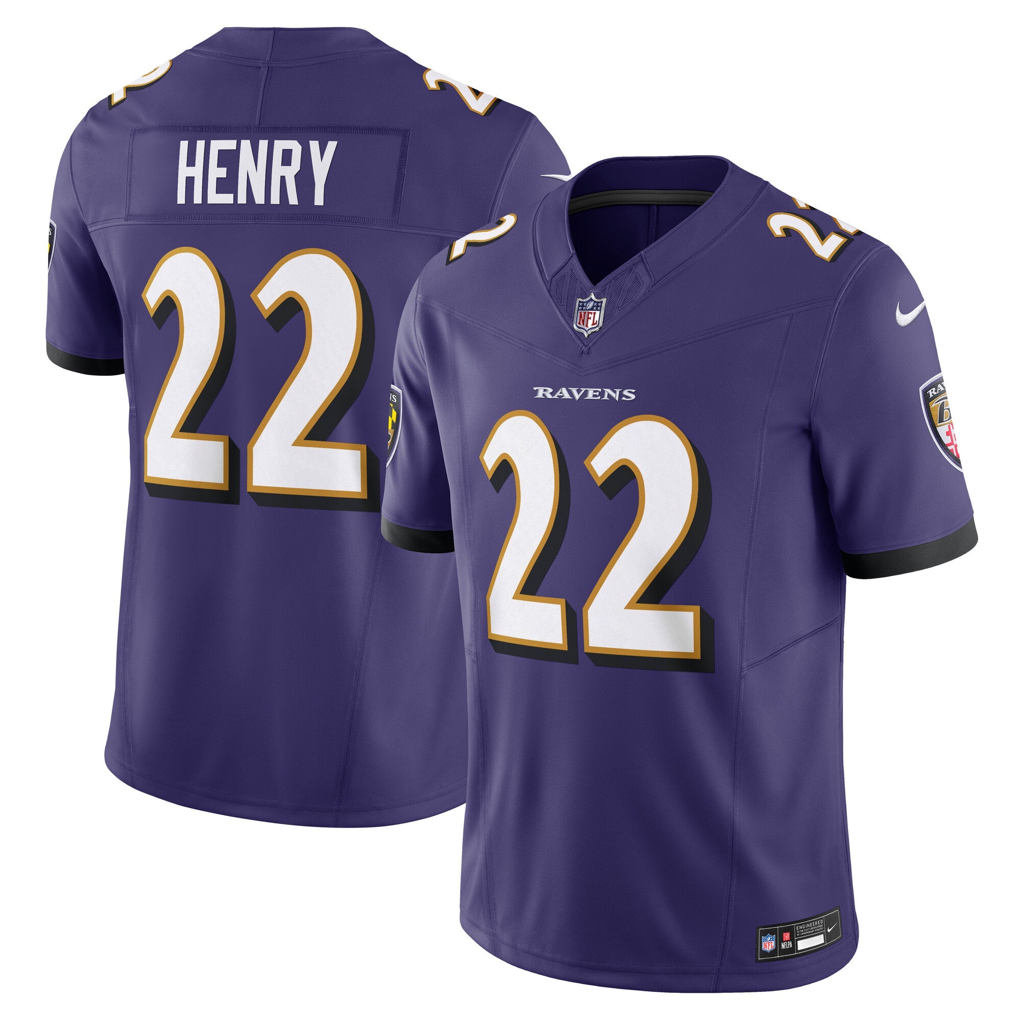 Derrick Henry Baltimore Ravens Nike Vapor F.U.S.E. Limited Jersey - White/Purple/Black