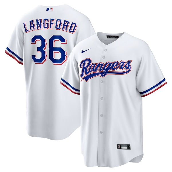 Wyatt Langford Texas Rangers Nike Home Replica Jersey - White