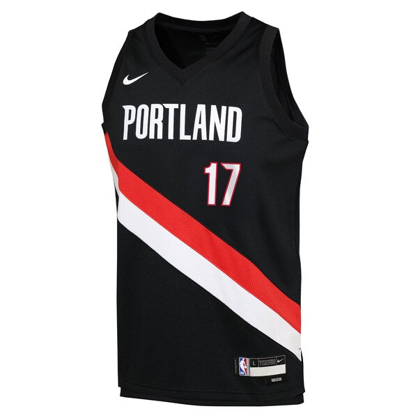 Shaedon Sharpe Portland Trail Blazers Nike Youth Icon Edition Swingman Jersey - Black