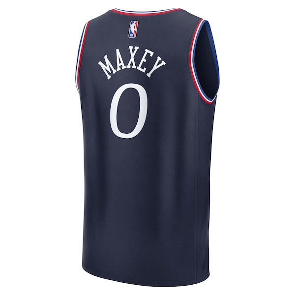 Tyrese Maxey Philadelphia 76ers  2025/26 City Edition Fast Break Jersey - Navy