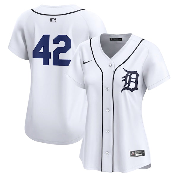 Detroit Tigers Nike Women's 2024 Jackie Robinson Day Home Limited Jersey – White